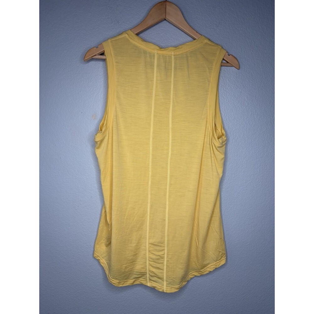 Woolly 95% Merino Wool Tank Top Womens XXL yellow Knit Baselayer Active Shirt - Picture 2 of 4
